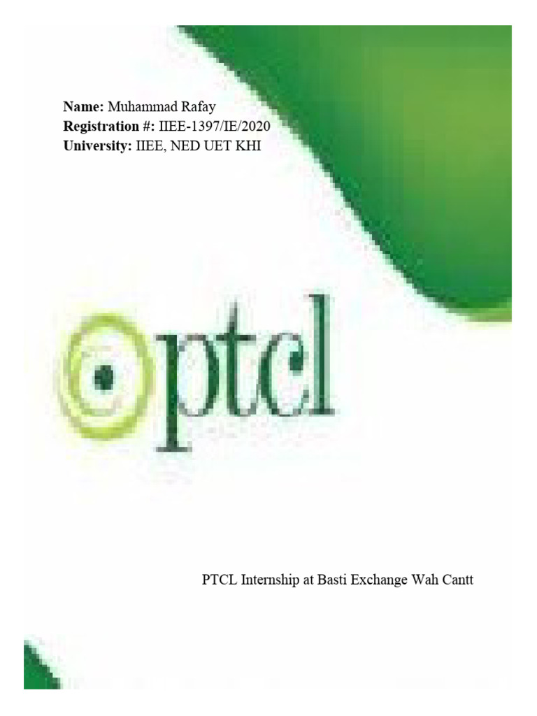 Internship Report Rafay PDF Computer Network Optical Fiber