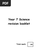 Year 7 Science Revision Pack 2023-2024 | PDF