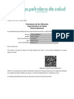 Formulario de No Afiliación Caja Petrolera de Salud Oficina Nacional