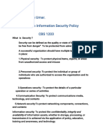 Introduction To InfoSecurity Policy Lecture1