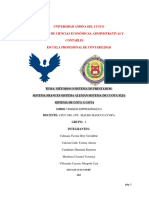 Universidad Andina Del Cusco Facultad de Ciencias Económicas, Administrativas Y Contables Escuela Profesional de Contabilidad
