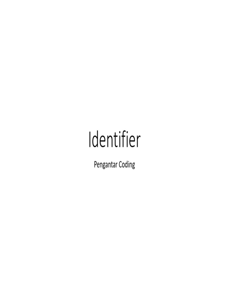 Pengertian dan Contoh Identifier C++ | PDF
