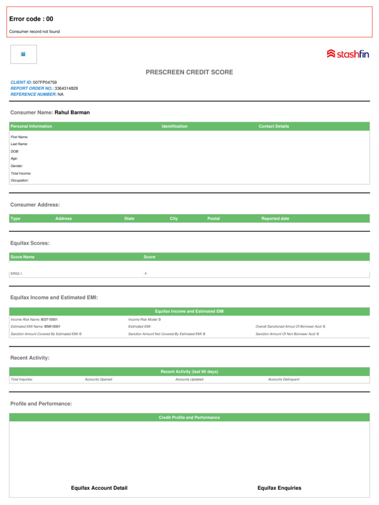 65891999credit Report | PDF | Credit History | Private Sector