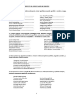 Ejercicios de Clasificación de Archivo