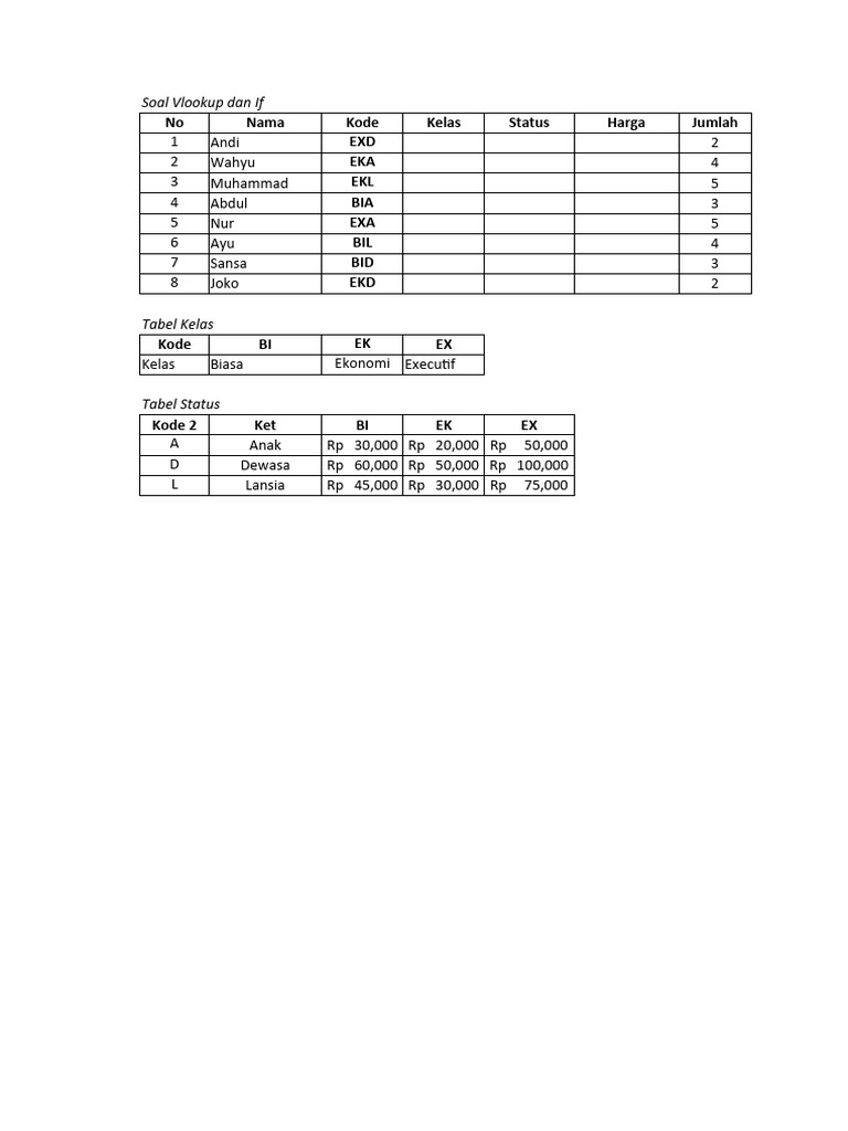 Ujian excel 1 pdf