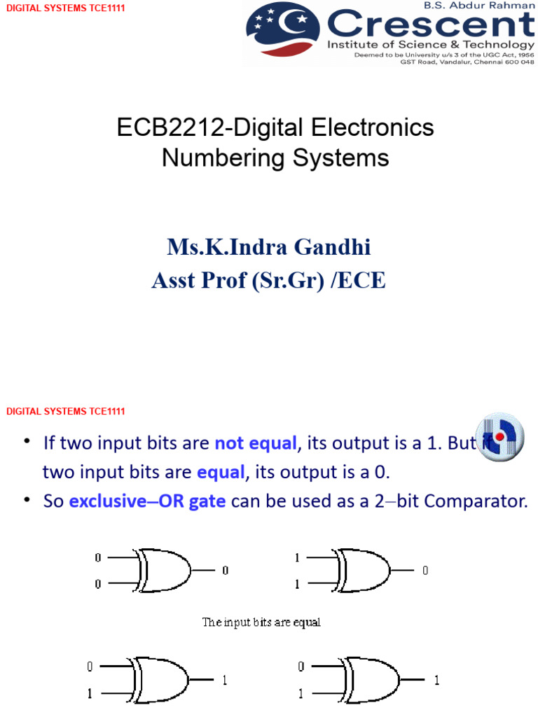Comparators and Code Convertersv PDF Binary Coded Decimal Digital Electronics