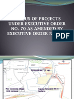 Status of Projects Under Eo 70 As Amended by Eo 465
