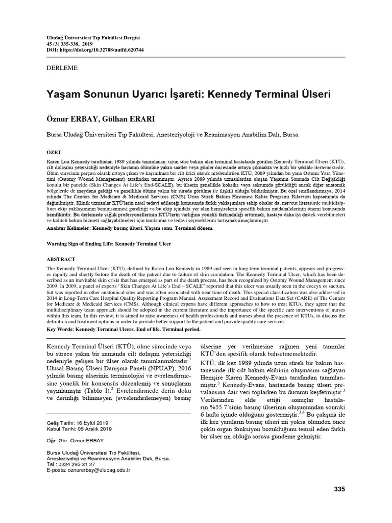 Warning Sign of Ending Life Kennedy Terminal Ulcer PDF
