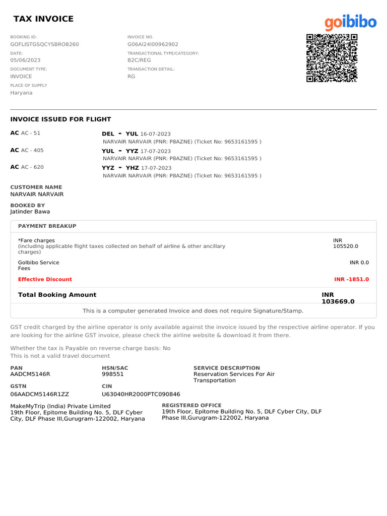 Booking invoice g06ai24i00962902 pdf invoice government finances