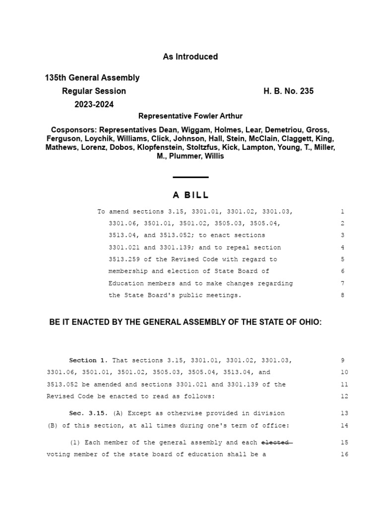 Ohio House Bill 235 PDF Primary Election Identity Document