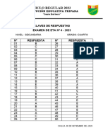 Clave de Respuestas Eta 4 - 4º Año de Secundaria