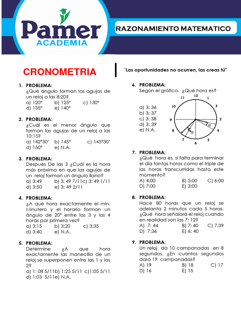 Cronometría Pamer | PDF | Hora | Reloj