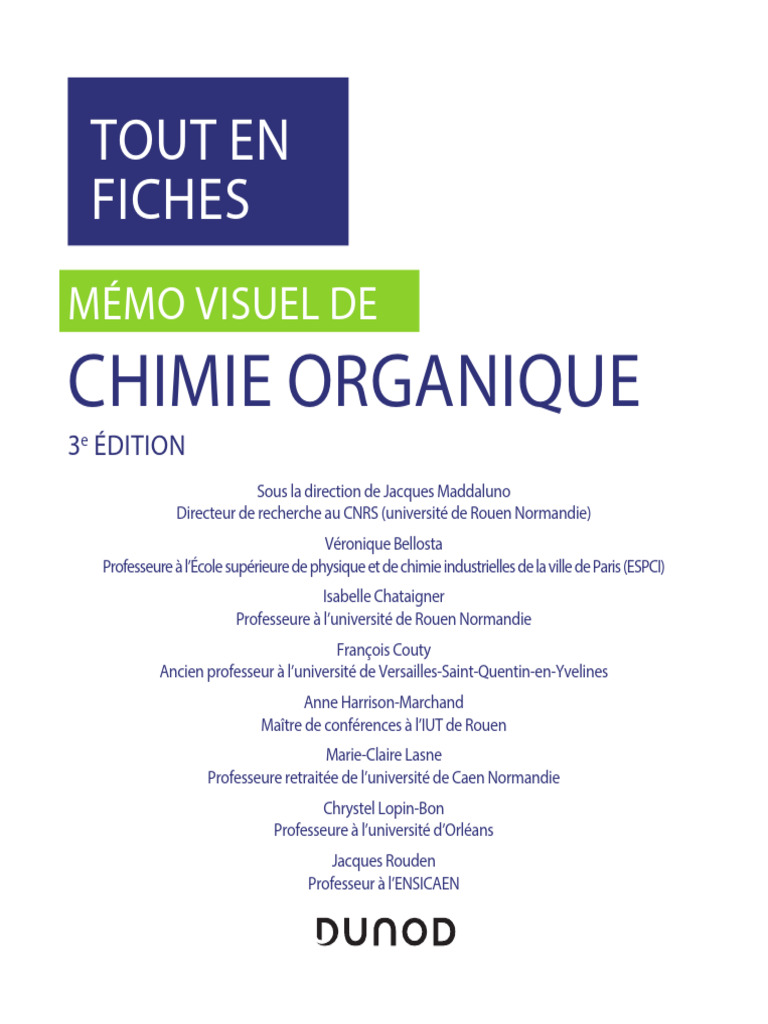Mémo Visuel de Chimie Organique, PDF, Liaison chimique
