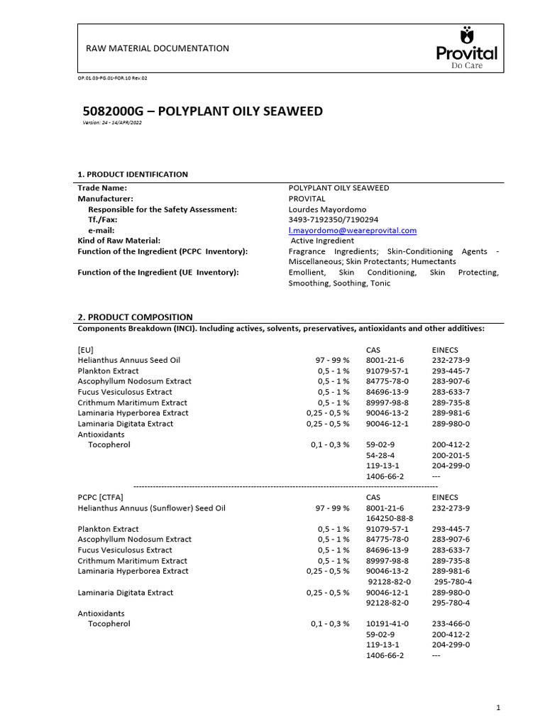 Laminaria Extract Safety Assessment | PDF | Toxicology | Cosmetics