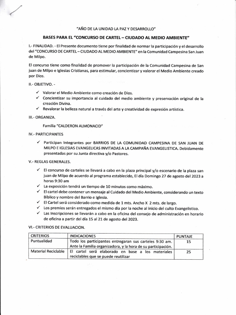 Bases Para El Concurso De Cartel Pdf