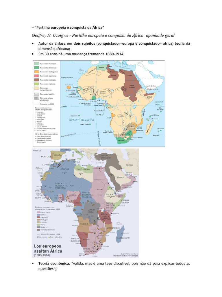 Partilha Europeia e Conquista Da África | PDF | África | Europa