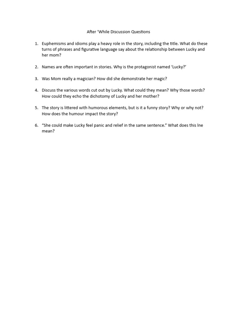 Discussion Questions on 