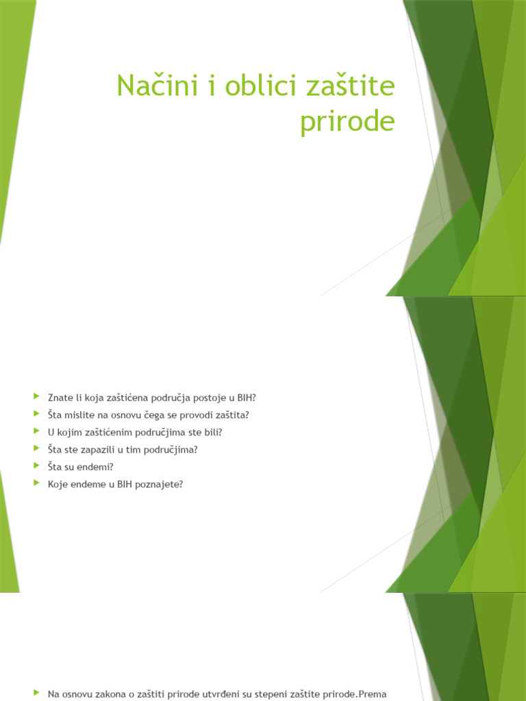 Načini i Oblici Zaštite Prirode | PDF