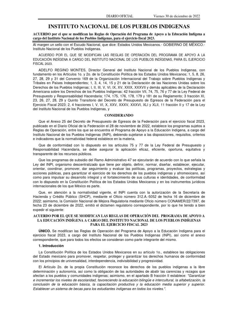 Reglas De Operación Inpi : Sitio de INPI – DOEURY