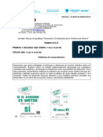 PRIMER CICLO ACTIVIDAD 1 Jornada Educar en Igualdad, Prevención y Erradicación de La Violencia de Género Hablemos de Consentimiento