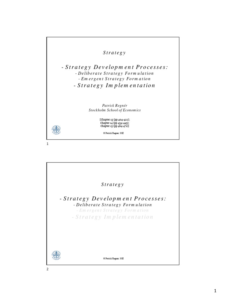 Strategy Development Processes & Strategy Implementation | PDF
