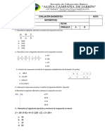 Prueba de Diagnotico Matematica