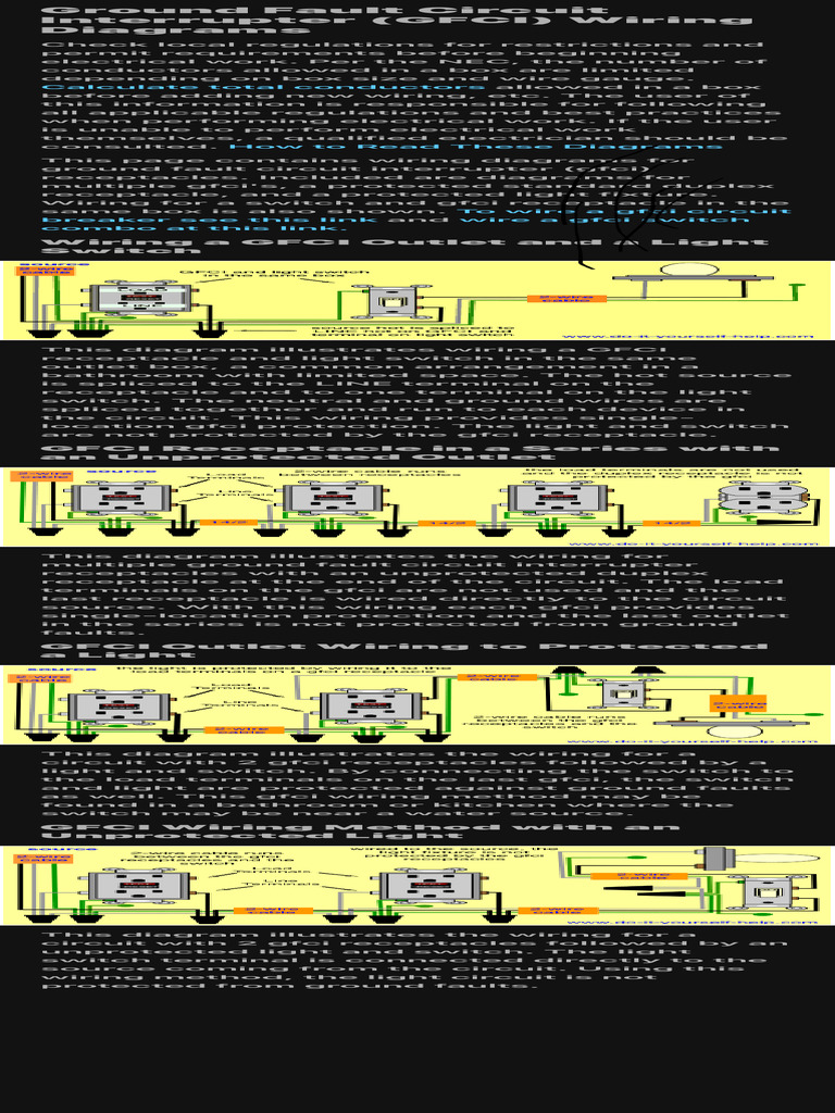 Wiring Diagrams For GFCI Outlets | PDF | Electrical Wiring | Ac Power
