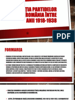 Evoluția Partidelor Politice În România Între Anii 1918-1938