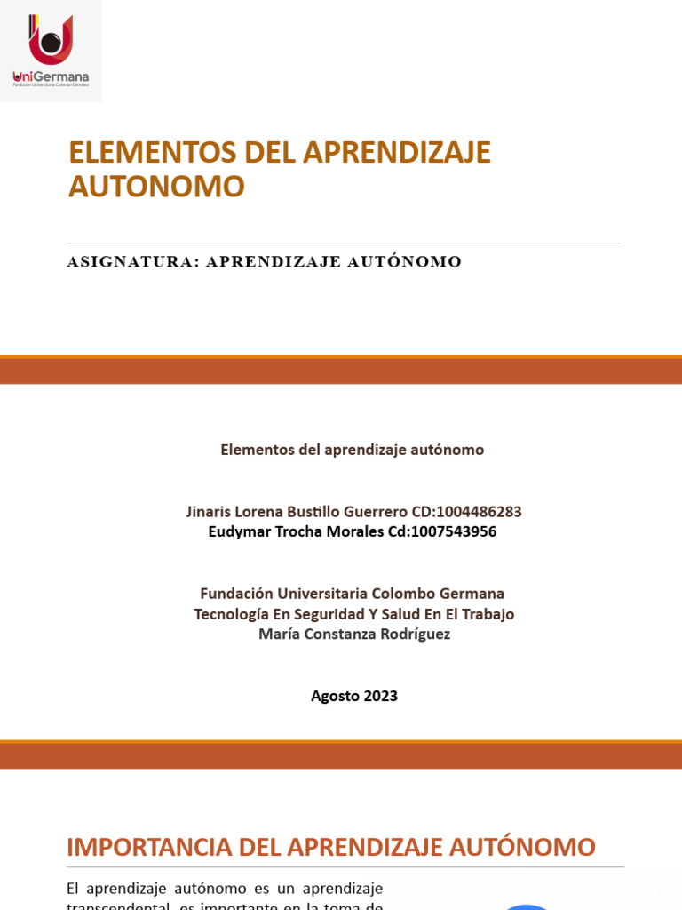 Elementos Clave del Aprendizaje Autónomo | PDF | Aprendizaje ...