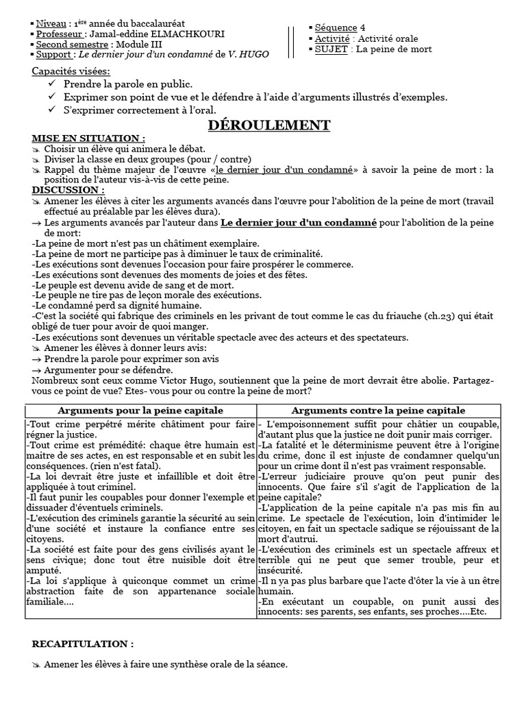Arguments pour et contre la peine de mort | PDF | Peine capitale | Crimes