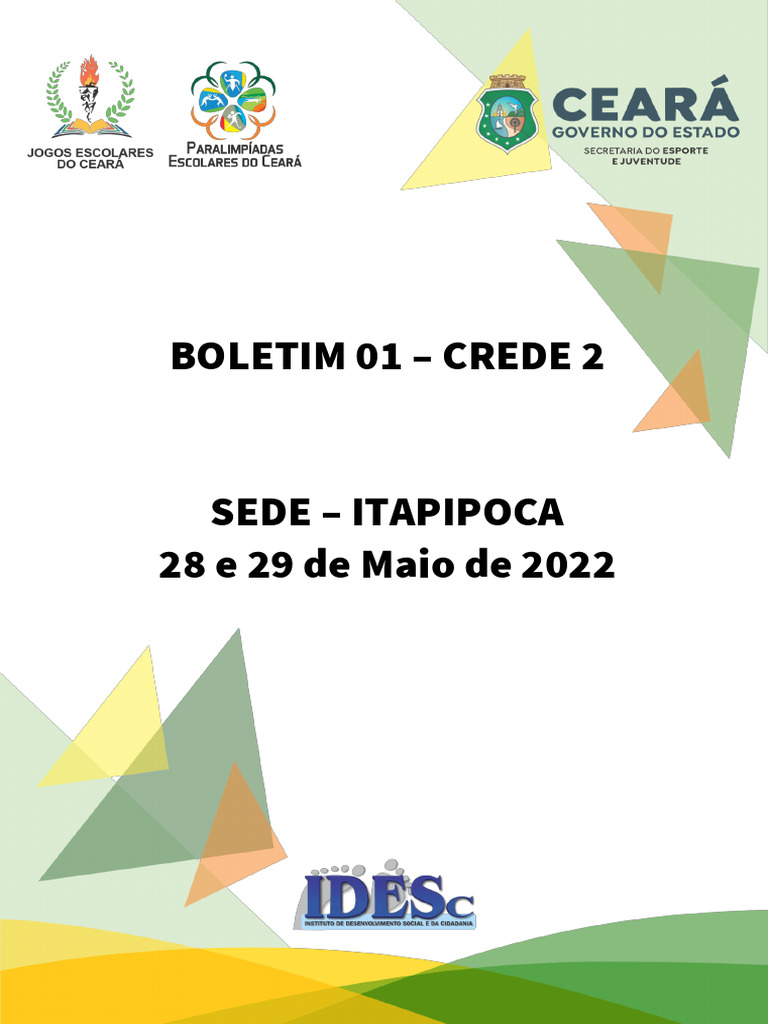 Boletim CREDE 2: Competição Esportiva 2022 | PDF