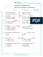 08 Oraciones Incompletas Cuarto de Primaria