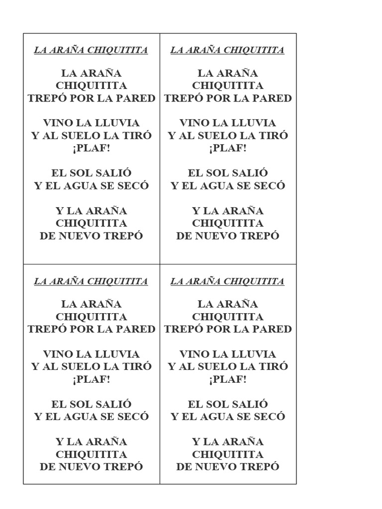 La Araña Chiquitita | PDF