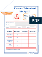 Examen Trimestral Bloque 1 - Primer Grado Primaria PDF - EDUCACION MAESTROS