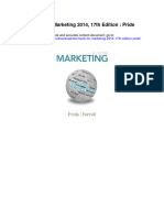 Test Bank For Marketing 2014 17th Edition Pride