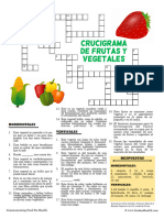 Crucigrama de Frutas y Vegetales