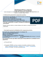 Guía de Componente Práctico y Rúbrica de Evaluación - Unidades 1,2 y 3 -Fase 5 - Simulación de Procesos Para Resolución de Balances de Materia y Energía