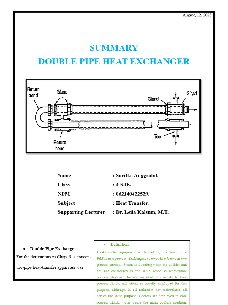 Heat Exchanger Guide for Engineers | PDF | Reynolds Number | Pipe ...