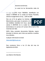 Carta Villa para Enviar Con Papeles