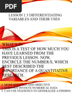 Differentiating Variables