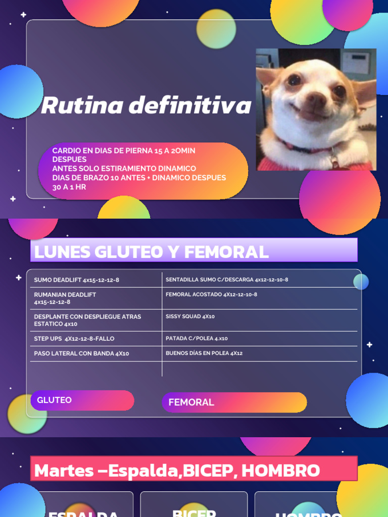 Rutina Completa de Ejercicios Semanal | PDF | Entrenamiento con pesas ...