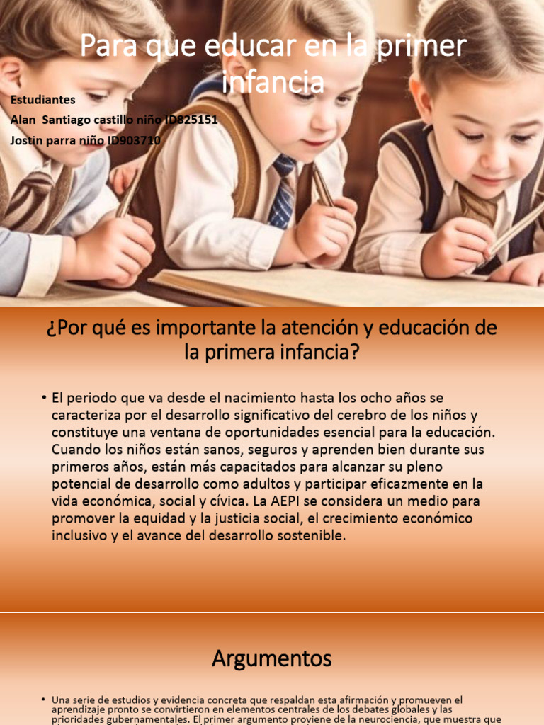 Para Que Educar en La Primer Infancia | PDF | Educación de la primera ...