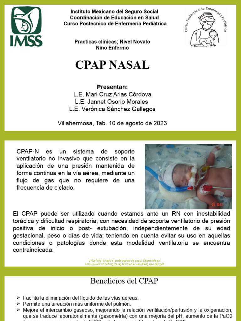 CPAP | Descargar gratis PDF | Medicina CLINICA | Especialidades Medicas