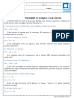 Atividade de Matematica Situacoes Problema de Adicao e Subtracao 3 Ano e 4 Ano Respostas