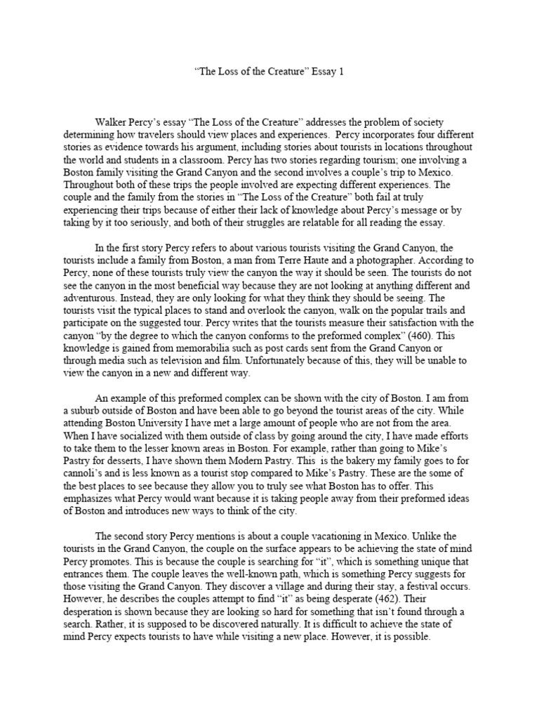 The Loss Of The Creature Summary