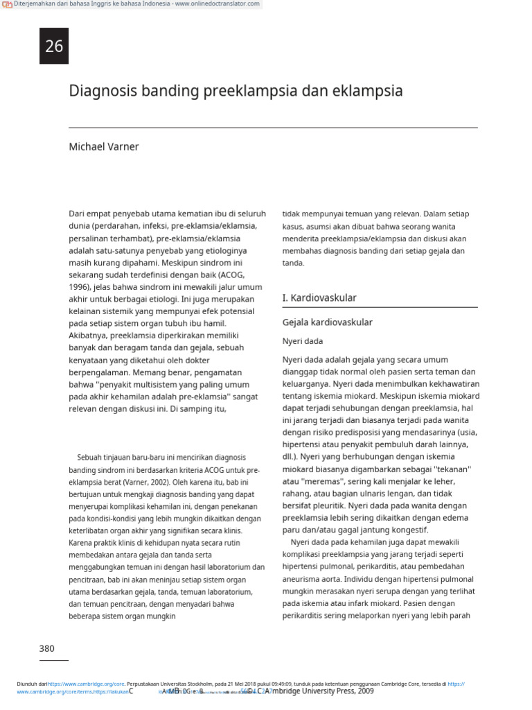The Differential Diagnosis of Preeclampsia and Eclampsia En.id PDF