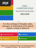 Diagnostic Exam Oral Communication 2023 2024