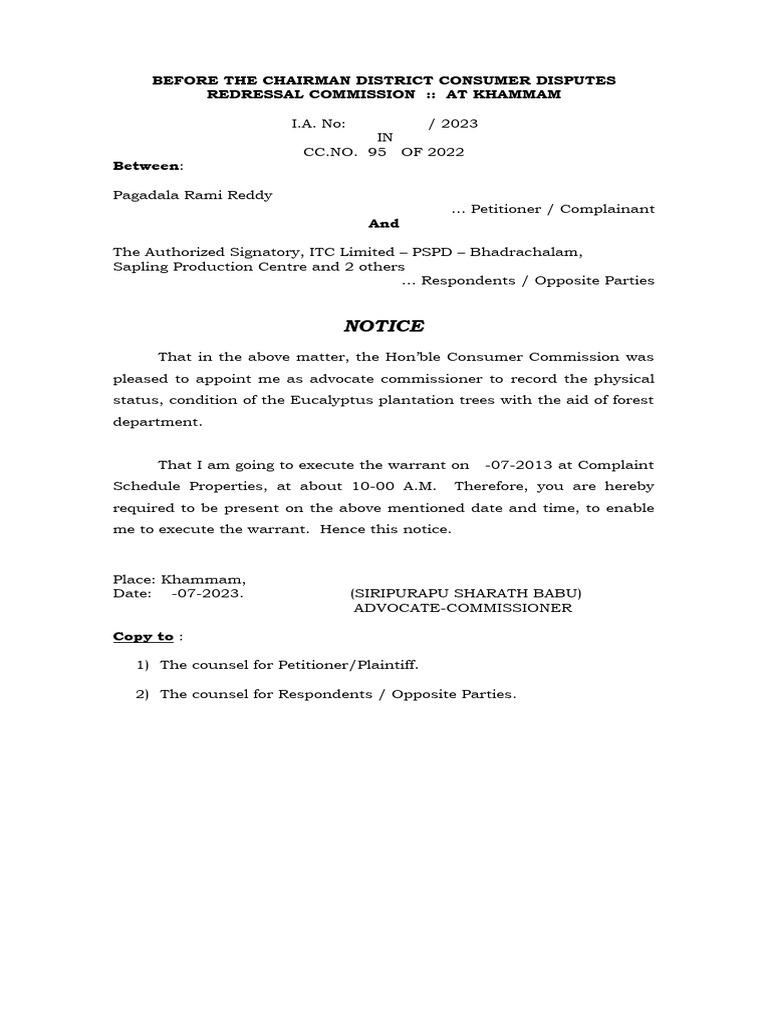 Commissioner Notice | PDF