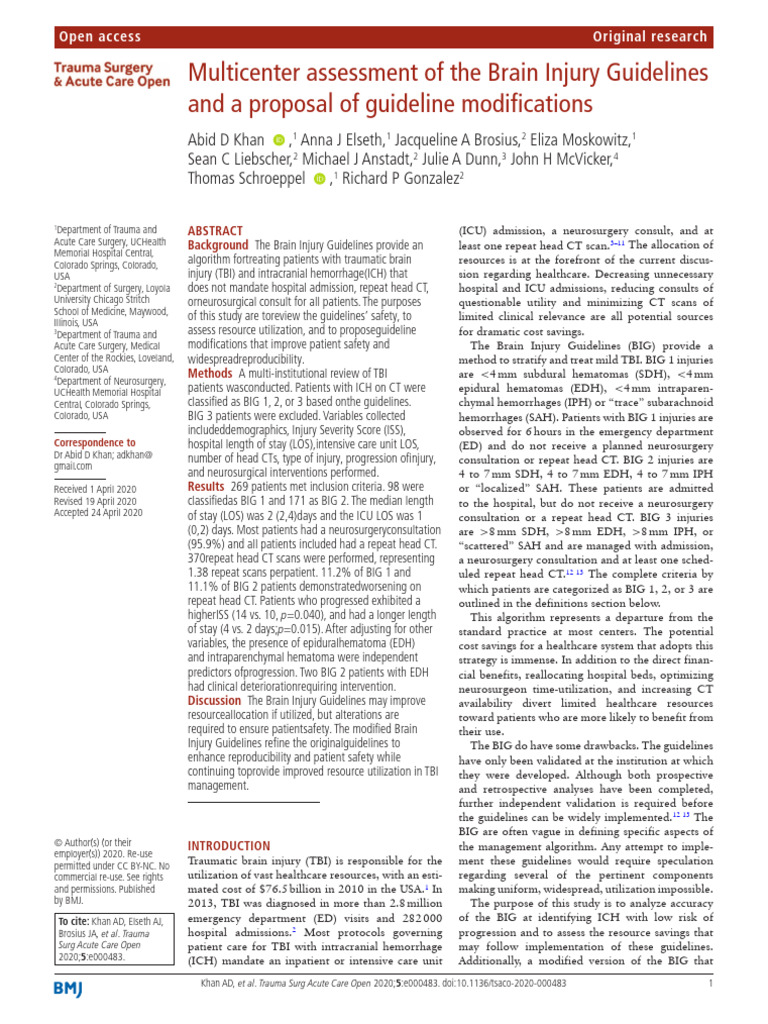 Brain Injury Guidelines | PDF | Traumatic Brain Injury | Injury