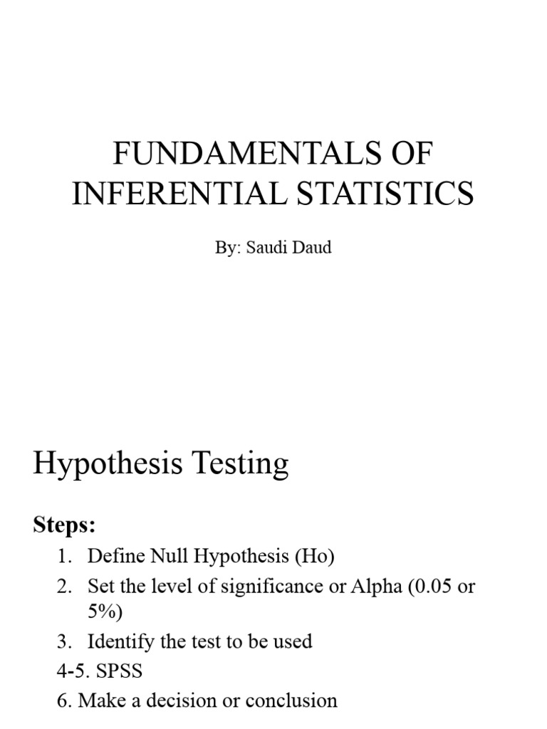 Fundamentals of Inferential Statistics | PDF | Student's T Test ...